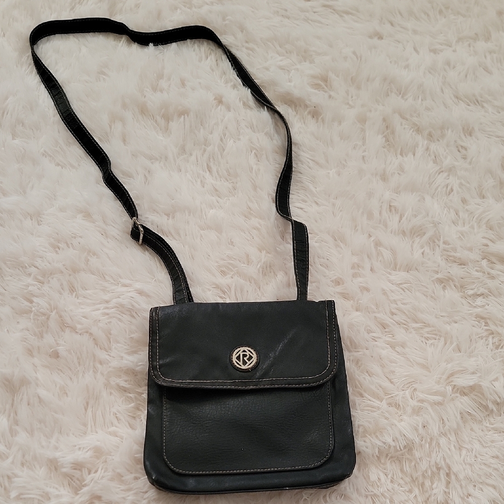 RELIC Black Vegan Leather Crossbody Bag EUC